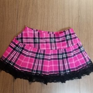 Pink & Plaid Pleated mini skirt